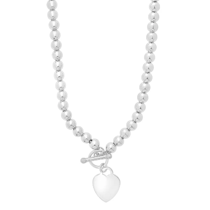 Timeless Elegance At Unbelievable Discounts Exclusive Sale Sterling Silver 18-inch Beaded Heart Necklace Timeless Elegance At Unbelievable Discounts Exclusive Sale Sterling Silver 18-inch Beaded Heart Necklace