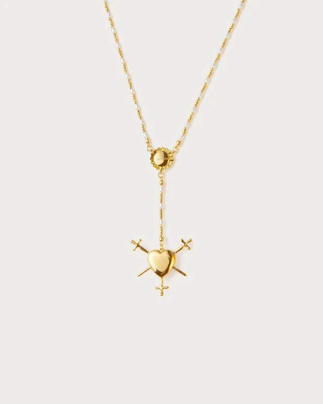 Grab Your Favorite Jewelry At The Lowest Prices Sale Event, Prices Rock Three of Swords Rosary Necklace in Gold Grab Your Favorite Jewelry At The Lowest Prices Sale Event, Prices Rock Three of Swords Rosary Necklace in Gold