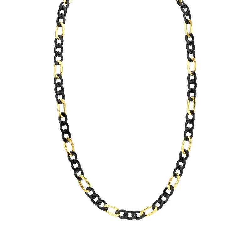Limited-Time Offer On Elegant Jewelry Pieces Exclusive Deals Online Titán by Adrian Gonzalez Collection 24-inch Black and Yellow Stainless Steel Chain