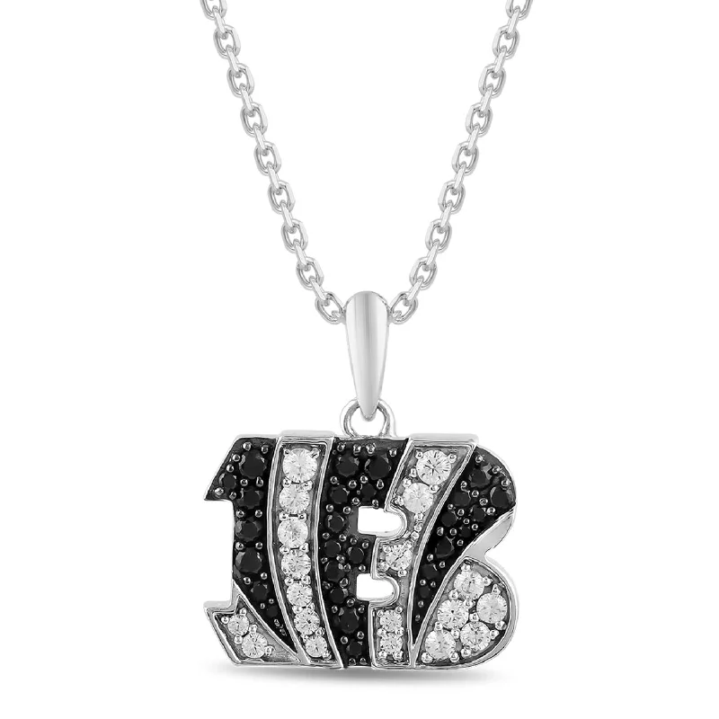 High-Quality Gemstone Jewelry For Special Occasions Glamorous Fashion Offers True Fans Fine Jewelry Cincinnati Bengals 18-inch Pendant in Sterling Silver