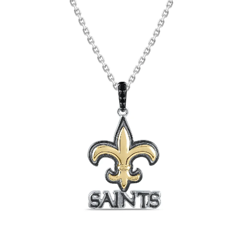 Dainty Floral Jewelry For Feminine Elegance Romantic Fashion Discounts True Fans Fine Jewelry New Orleans Saints 18-inch Pendant in Sterling Silver Dainty Floral Jewelry For Feminine Elegance Romantic Fashion Discounts True Fans Fine Jewelry New Orleans Saints 18-inch Pendant in Sterling Silver
