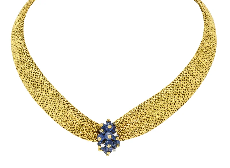 Handcrafted Jewelry Sale – Unique Designs At Low Prices Season Offer Van Cleef & Arpels France Georges L'Enfant Retro Sapphire Diamond 18 Karat Gold Vintage Mesh Collar Necklace Handcrafted Jewelry Sale – Unique Designs At Low Prices Season Offer Van Cleef & Arpels France Georges L'Enfant Retro Sapphire Diamond 18 Karat Gold Vintage Mesh Collar Necklace