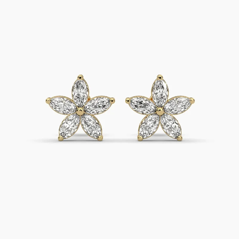 High-Quality Jewelry At A Fraction Of The Cost Fresh Styles, Fresh Deals 0.5ctw Marquise Lab Grown Diamond Flower Earrings | Push Back Stud Earrings | 14k Gold High-Quality Jewelry At A Fraction Of The Cost Fresh Styles, Fresh Deals 0.5ctw Marquise Lab Grown Diamond Flower Earrings | Push Back Stud Earrings | 14k Gold