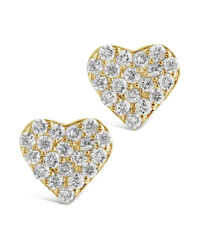 Bohemian-Inspired Jewelry For Free-Spirited Fashion Massive Savings 14K Gold Diamond Heart Stud Earrings Bohemian-Inspired Jewelry For Free-Spirited Fashion Massive Savings 14K Gold Diamond Heart Stud Earrings