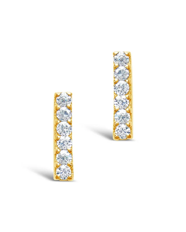 Flash Sale On Stunning Jewelry – Don't Miss Out Hot Styles 14K Gold Plated Sterling Silver Pave CZ Bar Stud Earrings Flash Sale On Stunning Jewelry – Don't Miss Out Hot Styles 14K Gold Plated Sterling Silver Pave CZ Bar Stud Earrings
