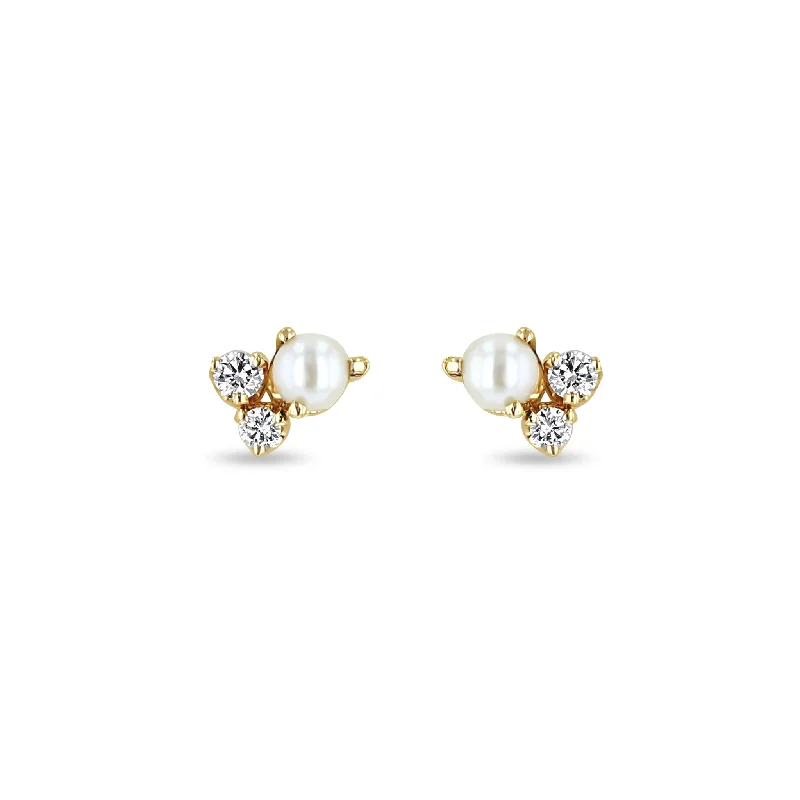 Discounted Jewelry For A Glamorous Look Durable Fashion Picks 14k Mixed Prong Diamond & Pearl Cluster Stud Earrings Discounted Jewelry For A Glamorous Look Durable Fashion Picks 14k Mixed Prong Diamond & Pearl Cluster Stud Earrings