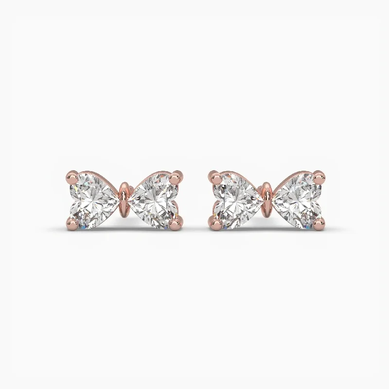 Huge Markdowns On Premium Jewelry Styles Best-Sellers 1ct Heart Lab Grown Diamond Bowtie Earrings | Push Back Stud Earrings | 14k Gold Huge Markdowns On Premium Jewelry Styles Best-Sellers 1ct Heart Lab Grown Diamond Bowtie Earrings | Push Back Stud Earrings | 14k Gold