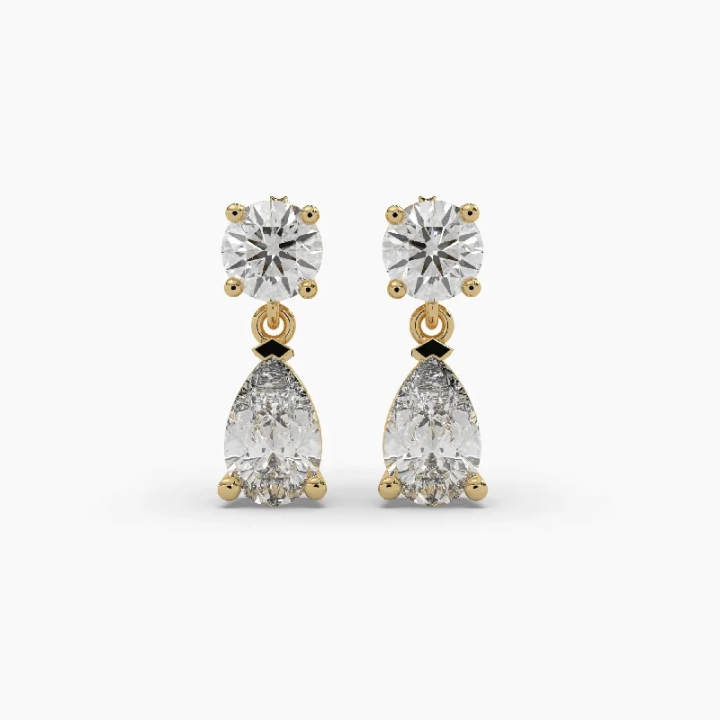 Fine Jewelry, Limited-Time Offers Available Limited Time Deal 5ct Round and Pear Lab Grown Diamond Drop Earrings | Push Back Stud Earrings | 14k Gold Fine Jewelry, Limited-Time Offers Available Limited Time Deal 5ct Round and Pear Lab Grown Diamond Drop Earrings | Push Back Stud Earrings | 14k Gold