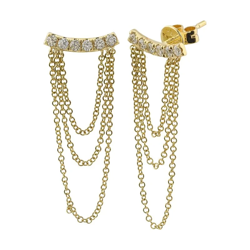 Shop Trending Jewelry With Exclusive Savings Effortless Style, Endless Impact Diamond Bar Triple Chain Stud Earrings Shop Trending Jewelry With Exclusive Savings Effortless Style, Endless Impact Diamond Bar Triple Chain Stud Earrings