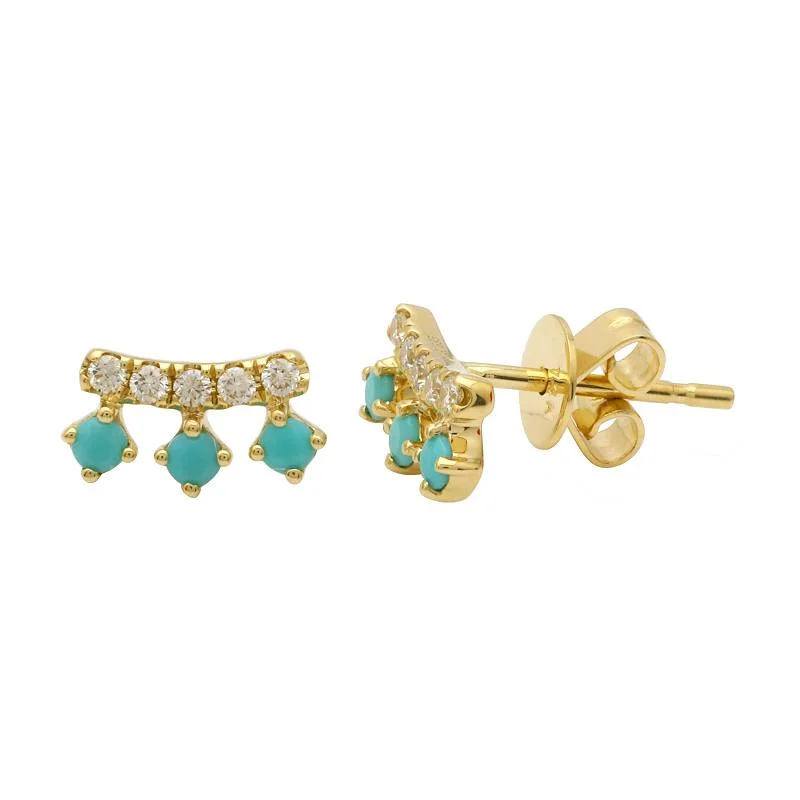 Shop Dazzling Jewelry At The Best Prices Step Ahead, Lead The Trend GRAYSON TURQUOISE+DIAMOND STUD EARRINGS Shop Dazzling Jewelry At The Best Prices Step Ahead, Lead The Trend GRAYSON TURQUOISE+DIAMOND STUD EARRINGS