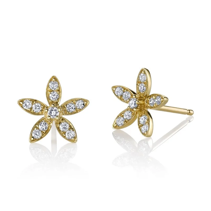 Versatile Layering Jewelry For Effortless Chic Holiday Attire Sale 14K Yellow Gold 0.23ct. Diamond Floral Blossom Stud Earrings Versatile Layering Jewelry For Effortless Chic Holiday Attire Sale 14K Yellow Gold 0.23ct. Diamond Floral Blossom Stud Earrings