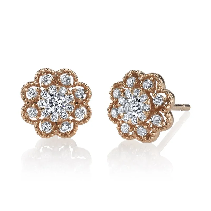 Affordable Gold-Plated Jewelry For Modern Fashion Flash Sale Fever 14K Rose Gold 0.42ct. Diamond Floral Accent Stud Earrings Affordable Gold-Plated Jewelry For Modern Fashion Flash Sale Fever 14K Rose Gold 0.42ct. Diamond Floral Accent Stud Earrings