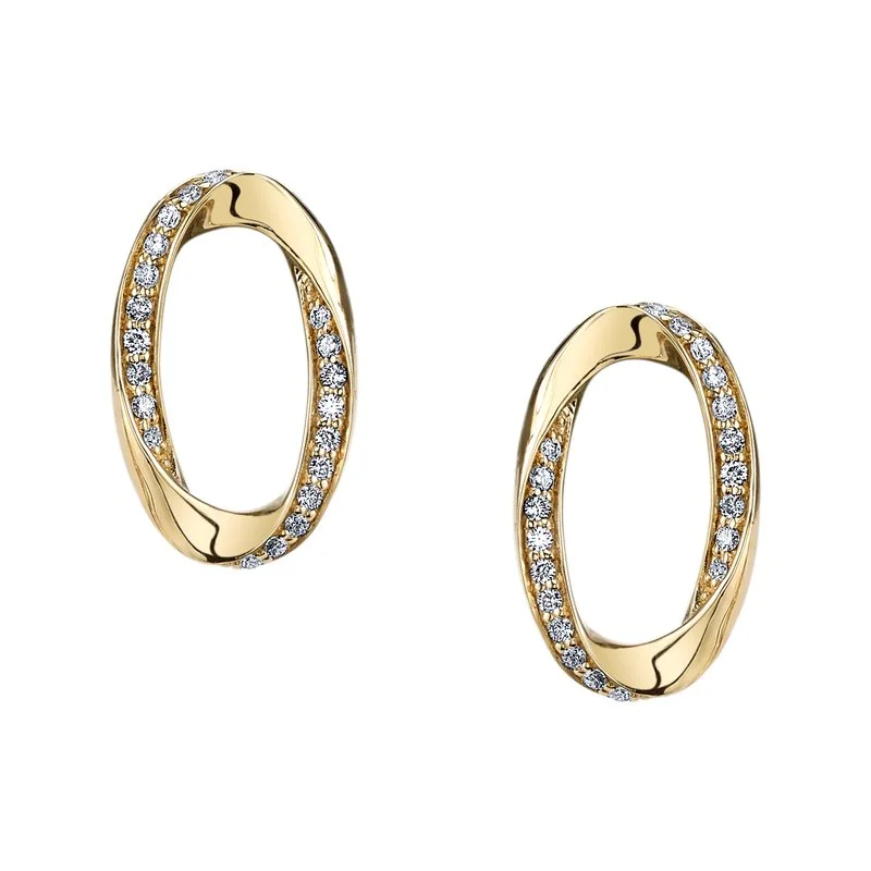 Luxury Handcrafted Jewelry For Elegant Looks Seasonal Style Discounts 14K Yellow Gold 0.20ct. Diamond Twist Contrasting Stud Earrings Luxury Handcrafted Jewelry For Elegant Looks Seasonal Style Discounts 14K Yellow Gold 0.20ct. Diamond Twist Contrasting Stud Earrings