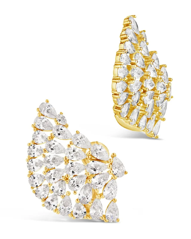 The Perfect Jewelry Piece At The Perfect Price Classic Elegance Sales Miranda CZ Fan Stud Earrings The Perfect Jewelry Piece At The Perfect Price Classic Elegance Sales Miranda CZ Fan Stud Earrings