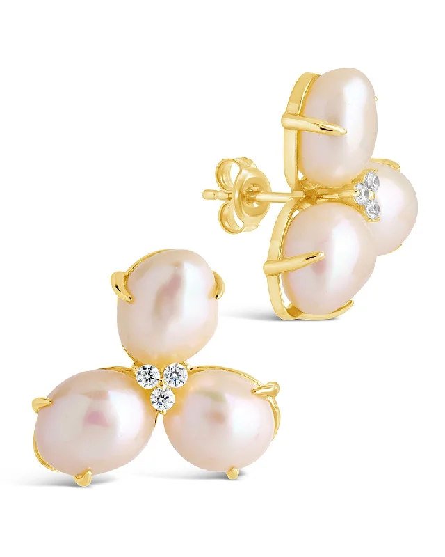 Huge Markdowns On Premium Jewelry Styles Smart Casual Deals Olive CZ Triple Pearl Stud Earrings Huge Markdowns On Premium Jewelry Styles Smart Casual Deals Olive CZ Triple Pearl Stud Earrings