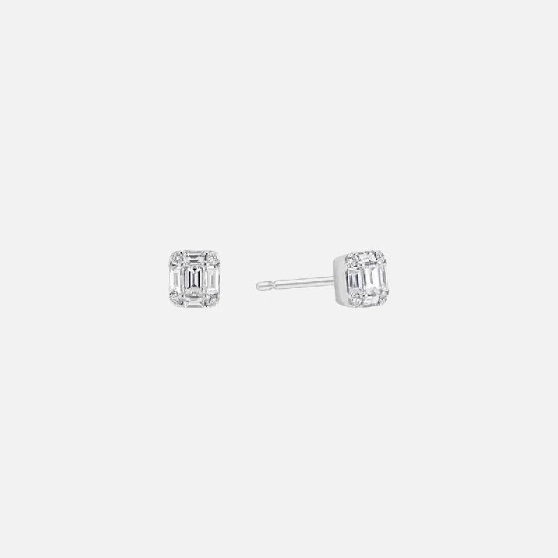 Exclusive Jewelry Sale – Sparkle For Less Break Fashion Norms Petite Emerald Cut Illusion Diamond Stud Earrings Exclusive Jewelry Sale – Sparkle For Less Break Fashion Norms Petite Emerald Cut Illusion Diamond Stud Earrings