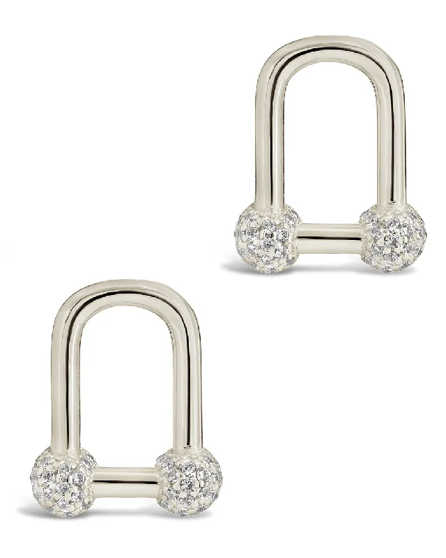 High-Quality Jewelry At A Fraction Of The Cost Affordable Trendy Fashion Sterling Silver Ramzee CZ Stirrup Chain Stud Earrings High-Quality Jewelry At A Fraction Of The Cost Affordable Trendy Fashion Sterling Silver Ramzee CZ Stirrup Chain Stud Earrings