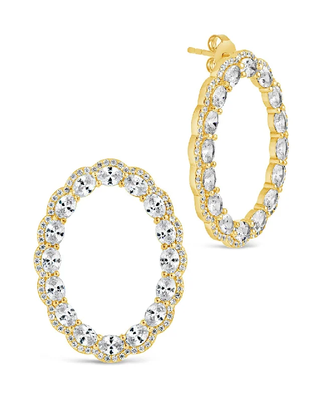 Affordable Gold-Plated Jewelry For Modern Fashion Spring Offer Rosario CZ Oval Stud Earrings Affordable Gold-Plated Jewelry For Modern Fashion Spring Offer Rosario CZ Oval Stud Earrings