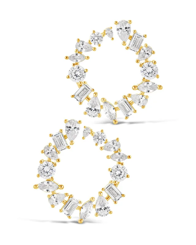 Customized Silver Jewelry For Unique Style Season Offer Shania CZ Circle Stud Earrings Customized Silver Jewelry For Unique Style Season Offer Shania CZ Circle Stud Earrings