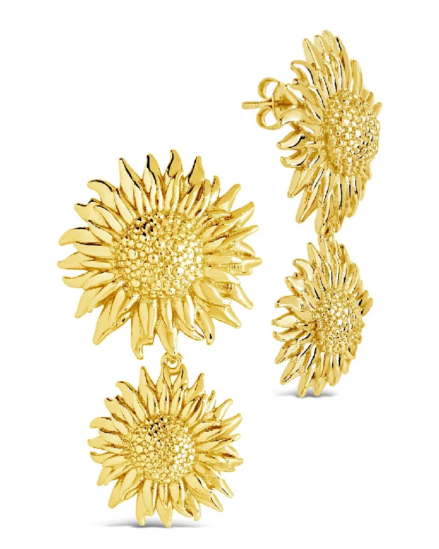 Chic, Trendy, And Affordable Jewelry Sale Urban Style Promotions Solaris Sunflower Drop Stud Earrings Chic, Trendy, And Affordable Jewelry Sale Urban Style Promotions Solaris Sunflower Drop Stud Earrings