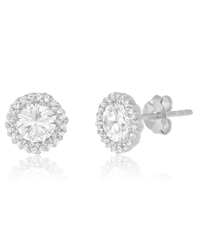 Limited-Time Offer On Elegant Jewelry Pieces Trendy Styles Sterling Silver CZ Halo Stud Earrings Limited-Time Offer On Elegant Jewelry Pieces Trendy Styles Sterling Silver CZ Halo Stud Earrings