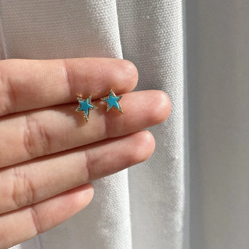 Exclusive Jewelry Sale – Shine For Less Bid Farewell To The Old Season TRACY TURQUIOSE ENAMEL STAR STUD EARRINGS Exclusive Jewelry Sale – Shine For Less Bid Farewell To The Old Season TRACY TURQUIOSE ENAMEL STAR STUD EARRINGS