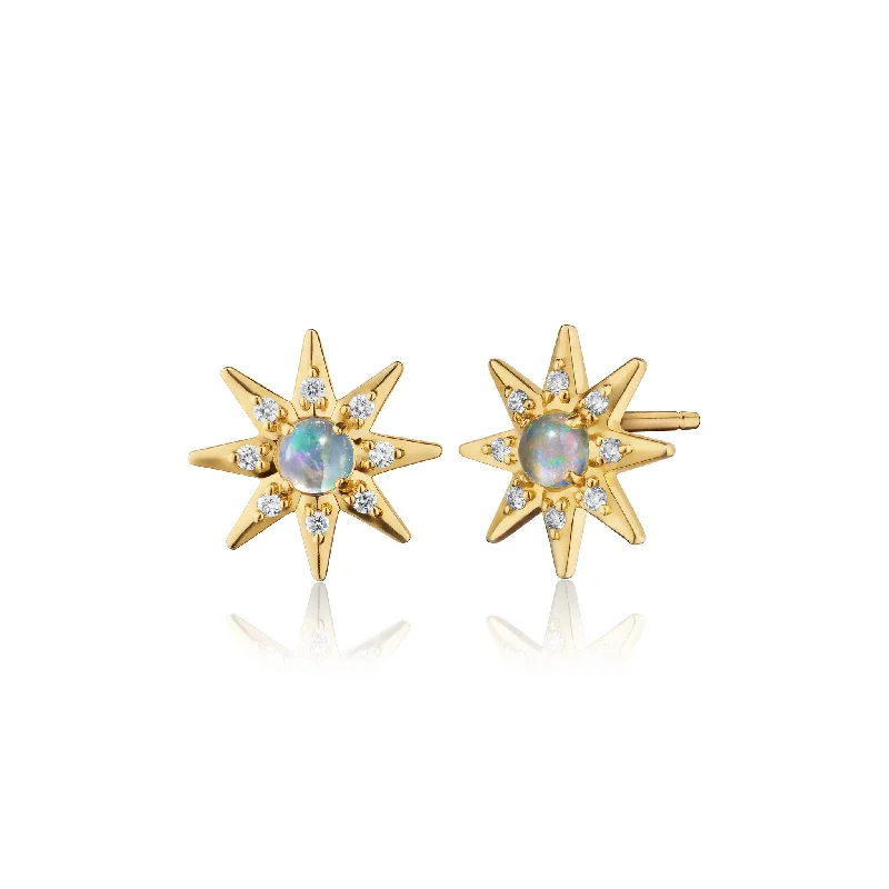 Grab Stylish Jewelry Before The Sale Ends Romantic Fashion Discounts Water Opal & Diamond Star Stud Earrings Grab Stylish Jewelry Before The Sale Ends Romantic Fashion Discounts Water Opal & Diamond Star Stud Earrings