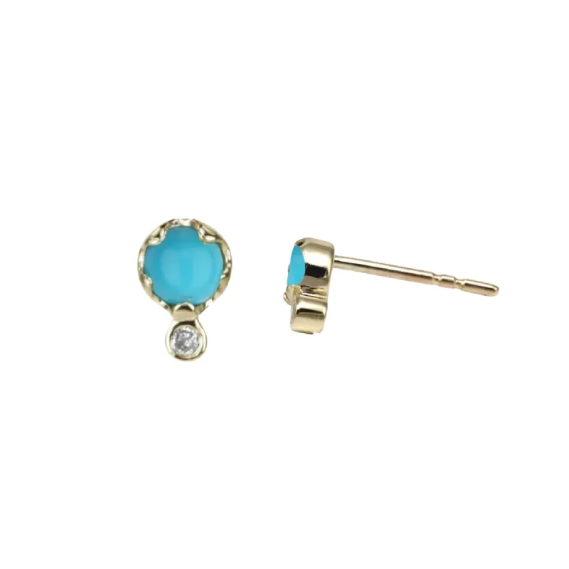 Elegant Jewelry Pieces At Unbelievable Prices Limited-Time Offer Turquoise & Diamond Amulet Stud Earrings