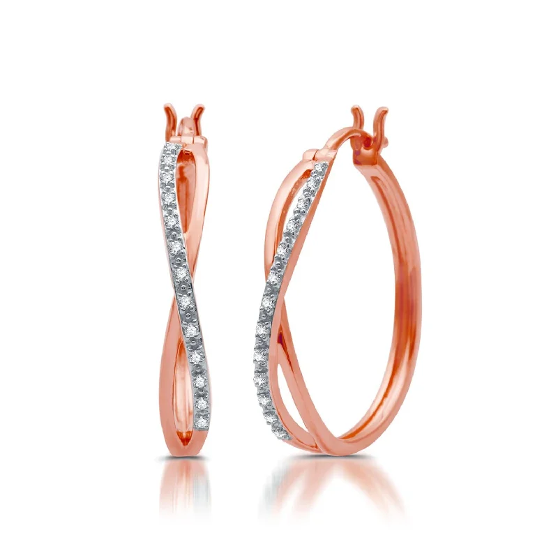 Limited-Time Jewelry Sale – Don't Miss These Deals Vintage Style Deals 1/10 CTW Diamond Infinity Hoop Earrings in Rose Gold Plated Sterling Silver Limited-Time Jewelry Sale – Don't Miss These Deals Vintage Style Deals 1/10 CTW Diamond Infinity Hoop Earrings in Rose Gold Plated Sterling Silver