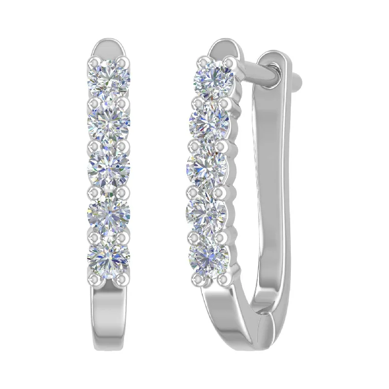 Huge Markdowns On Premium Jewelry Styles Smart Casual Deals 1/2 Carat 5-Stones Diamond Hoop Earrings in Gold Huge Markdowns On Premium Jewelry Styles Smart Casual Deals 1/2 Carat 5-Stones Diamond Hoop Earrings in Gold