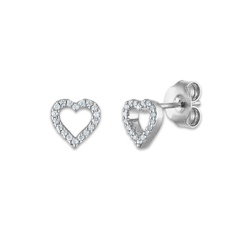 Exclusive Jewelry Sale – Grab Timeless Pieces Now Budget Saver 1/20 CTW Diamond Stud Heart Outline Earrings in 10KT White Gold Exclusive Jewelry Sale – Grab Timeless Pieces Now Budget Saver 1/20 CTW Diamond Stud Heart Outline Earrings in 10KT White Gold