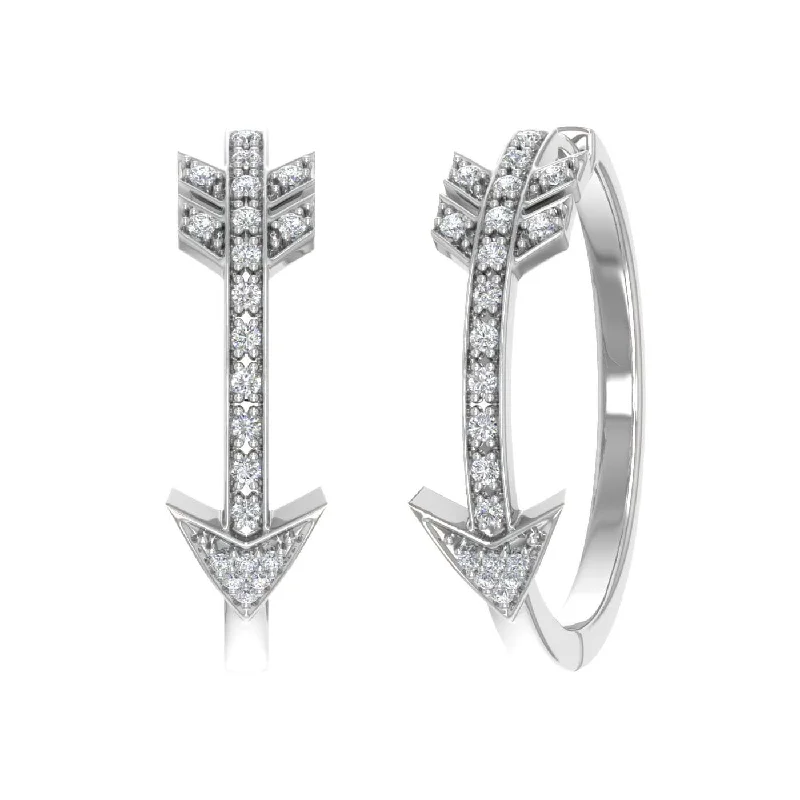 Elegant Rose Gold Jewelry For A Stylish Touch Top Deals 1/4 Carat Diamond Arrow Hoop Earrings in Gold Elegant Rose Gold Jewelry For A Stylish Touch Top Deals 1/4 Carat Diamond Arrow Hoop Earrings in Gold