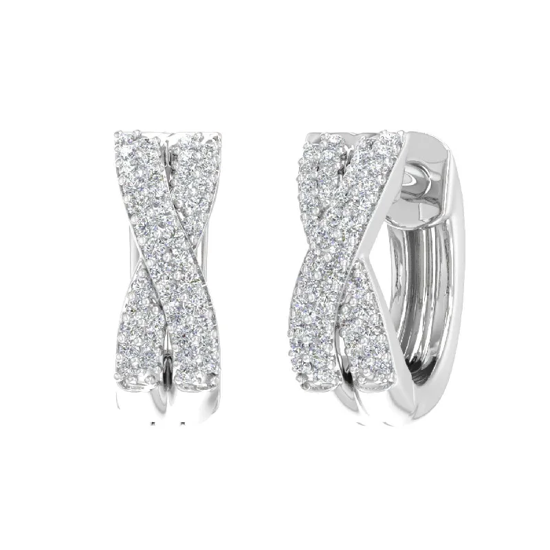 Bestselling Jewelry At Special Promotional Rates Trend Alert 1/4 Carat Pave Set Round Diamond Hoop Earrings in Gold - IGI Certified Bestselling Jewelry At Special Promotional Rates Trend Alert 1/4 Carat Pave Set Round Diamond Hoop Earrings in Gold - IGI Certified