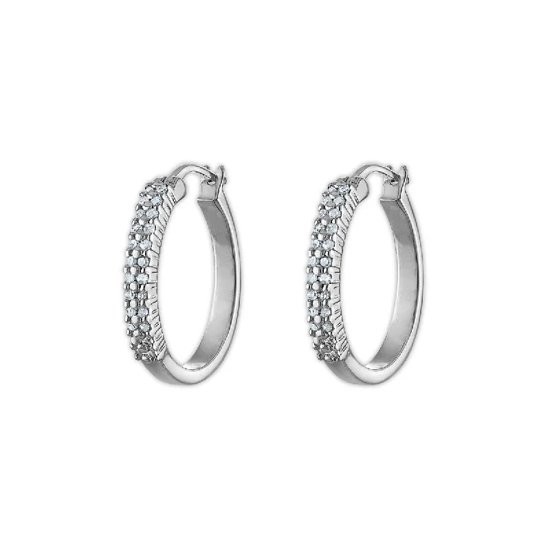 Bestselling Jewelry At Special Promotional Rates Style Redefined 1/5 CTW Diamond Hoop Earrings in Sterling Silver Bestselling Jewelry At Special Promotional Rates Style Redefined 1/5 CTW Diamond Hoop Earrings in Sterling Silver