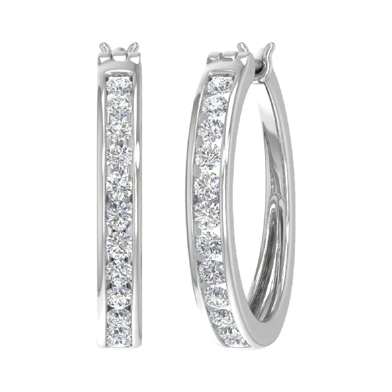 Clearance Sale On High-End Jewelry Collections Unleash Your Style 1 Carat Channel Set Diamond Hoop Earrings in Gold - IGI Certified Clearance Sale On High-End Jewelry Collections Unleash Your Style 1 Carat Channel Set Diamond Hoop Earrings in Gold - IGI Certified