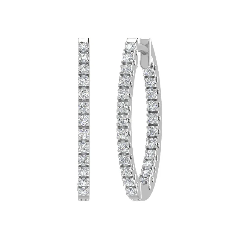 Shop Dazzling Jewelry With Special Promotional Discounts Holiday Glam 1 Carat Diamond Inside-out Hoop Earrings in Gold - IGI Certified Shop Dazzling Jewelry With Special Promotional Discounts Holiday Glam 1 Carat Diamond Inside-out Hoop Earrings in Gold - IGI Certified