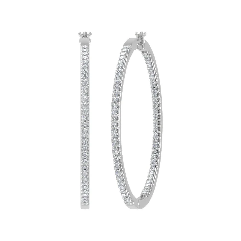 Get The Best Deals On Timeless Jewelry Pieces Style Revolution 1 Carat Prong Set Diamond Inside-out Hoop Earrings in Gold - IGI Certified Get The Best Deals On Timeless Jewelry Pieces Style Revolution 1 Carat Prong Set Diamond Inside-out Hoop Earrings in Gold - IGI Certified