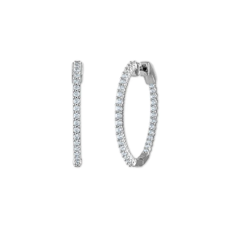 Elegant Jewelry, Exclusive Prices – Shop Now Urban Fashion 1 CTW Diamond In & Out Hoop Earrings in Sterling Silver Elegant Jewelry, Exclusive Prices – Shop Now Urban Fashion 1 CTW Diamond In & Out Hoop Earrings in Sterling Silver