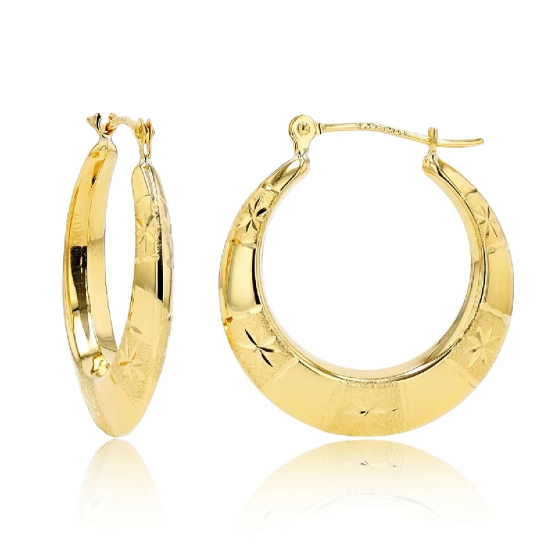 Bold And Beautiful Jewelry Now At Irresistible Prices Best Deals Of The Season 10KT Yellow Gold 3.6X23MM Diamond-cut Hoop Earrings Bold And Beautiful Jewelry Now At Irresistible Prices Best Deals Of The Season 10KT Yellow Gold 3.6X23MM Diamond-cut Hoop Earrings