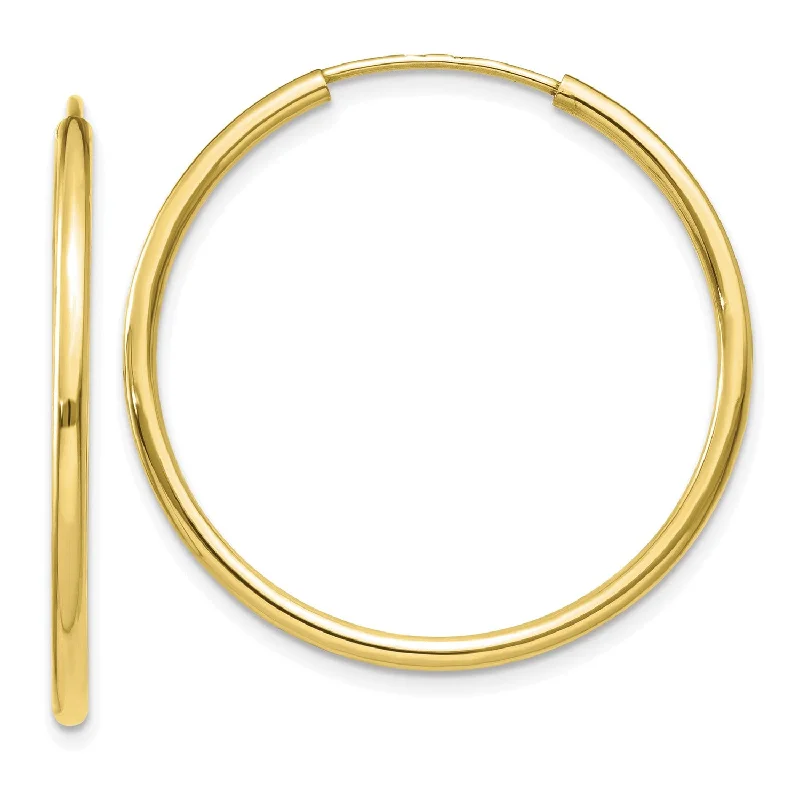 High-Quality Jewelry At A Fraction Of The Cost Evening Elegance 10KT Yellow Gold 30X1.2MM Endless Hoop Earrings