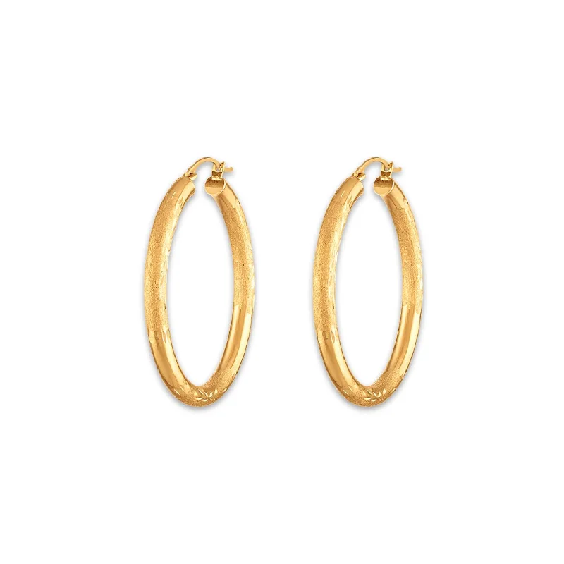 Handmade Pearl Jewelry For Timeless Elegance Style Without Limits 10KT Yellow Gold 3X32MM Hoop Earrings Handmade Pearl Jewelry For Timeless Elegance Style Without Limits 10KT Yellow Gold 3X32MM Hoop Earrings