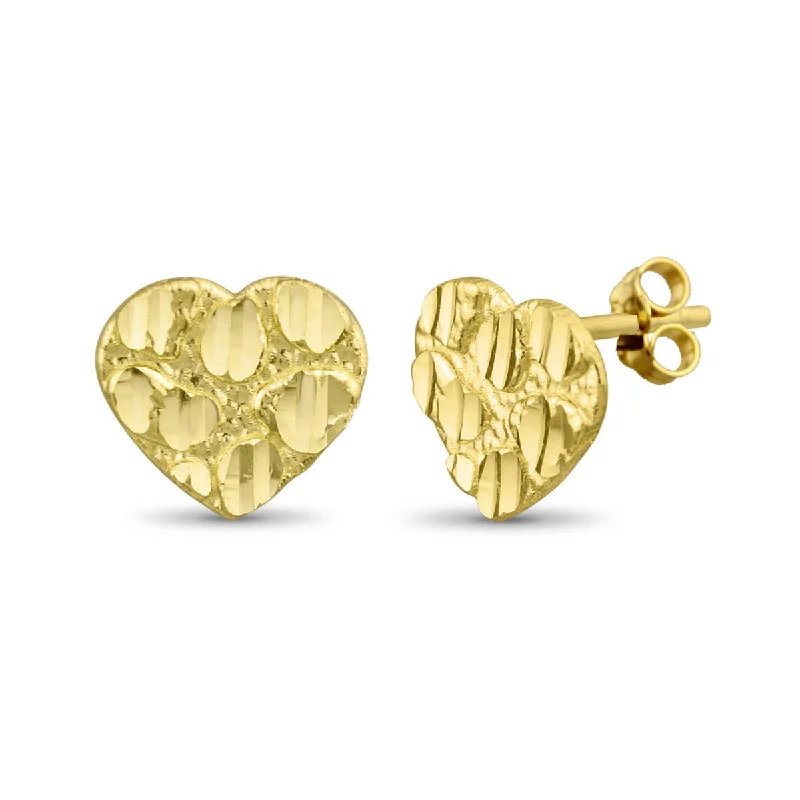 Affordable Glamour – Premium Jewelry At Special Prices Seasonal Sale 10KT Yellow Gold 9MM Heart Shaped Nugget Earrings Affordable Glamour – Premium Jewelry At Special Prices Seasonal Sale 10KT Yellow Gold 9MM Heart Shaped Nugget Earrings