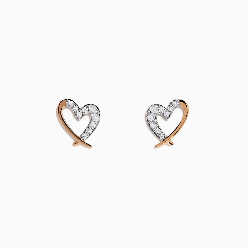 Shop High-Quality Jewelry At Jaw-Dropping Discounts The Good Stuff 14K Rose Gold Diamond Open Heart Earrings Shop High-Quality Jewelry At Jaw-Dropping Discounts The Good Stuff 14K Rose Gold Diamond Open Heart Earrings