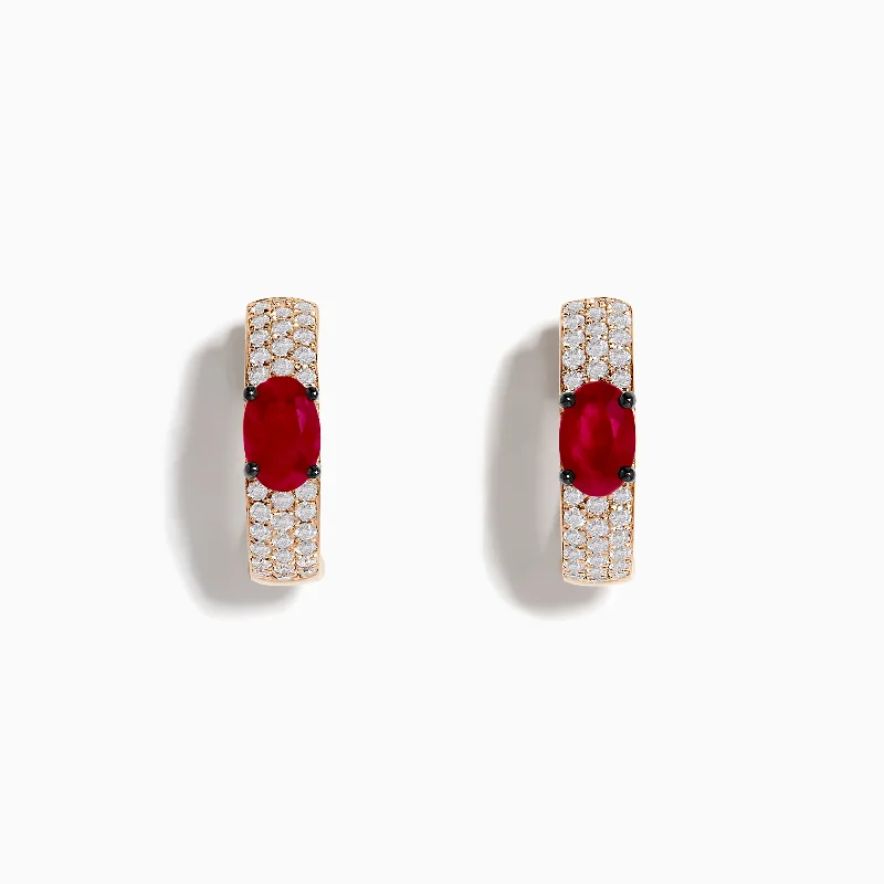 Flash Jewelry Sale – Get Stunning Pieces At Low Prices Trendy Street Style 14K Rose Gold Ruby and Diamond Earrings Flash Jewelry Sale – Get Stunning Pieces At Low Prices Trendy Street Style 14K Rose Gold Ruby and Diamond Earrings