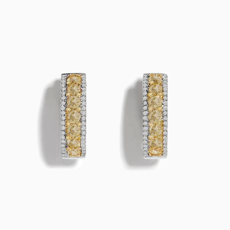 Fashion-Forward Jewelry At Incredible Prices Weekend Exclusive 14K Two Tone White and Yellow Diamond Hoop Earrings Fashion-Forward Jewelry At Incredible Prices Weekend Exclusive 14K Two Tone White and Yellow Diamond Hoop Earrings