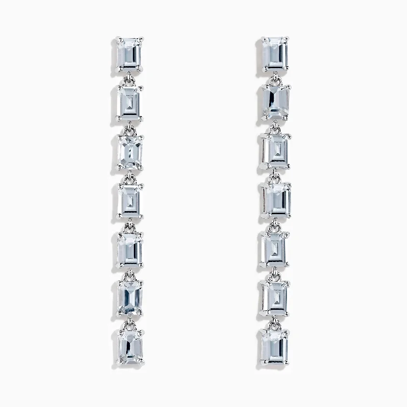 Delicate Crystal Jewelry For Sophisticated Charm Inspired By You, Designed For You 14K White Gold White Sapphire Drop Earrings Delicate Crystal Jewelry For Sophisticated Charm Inspired By You, Designed For You 14K White Gold White Sapphire Drop Earrings