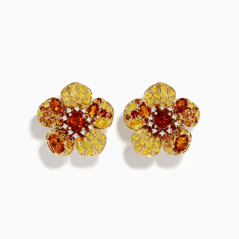 Timeless Beauty, Unbeatable Deals – Jewelry Sale On Casual Chic Deals 14K Yellow Gold Citrine, Yellow Sapphire and Diamond Flower Earrings Timeless Beauty, Unbeatable Deals – Jewelry Sale On Casual Chic Deals 14K Yellow Gold Citrine, Yellow Sapphire and Diamond Flower Earrings