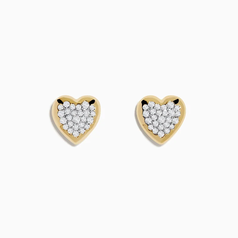 Final Call For Exquisite Jewelry At Reduced Rates Popular Collection 14K Yellow Gold Diamond Heart Earrings Final Call For Exquisite Jewelry At Reduced Rates Popular Collection 14K Yellow Gold Diamond Heart Earrings