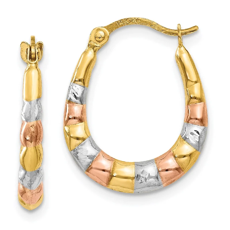 Timeless Jewelry Styles At Wallet-Friendly Prices Flash Sales 14KT Gold Tri-Color 16X14MM Hoop Earrings Timeless Jewelry Styles At Wallet-Friendly Prices Flash Sales 14KT Gold Tri-Color 16X14MM Hoop Earrings