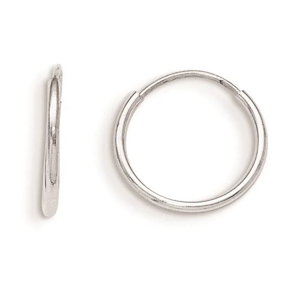 Grab Your Favorite Jewelry At The Lowest Prices Timeless Elegance Redefined 14KT White Gold 12MM Endless Hoop Earrings Grab Your Favorite Jewelry At The Lowest Prices Timeless Elegance Redefined 14KT White Gold 12MM Endless Hoop Earrings